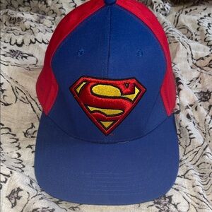 Y2K Superman Logo Blue and Red Cap 2000’s vintage Dc Comics Snapback hat
